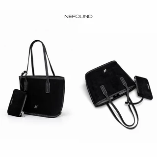 NF25043 NEFOUND กระเป๋า Mini tote รุ่น Bestie bag หนังกลับ Premium ขึ้นทรง พร้อมใบเล็ก