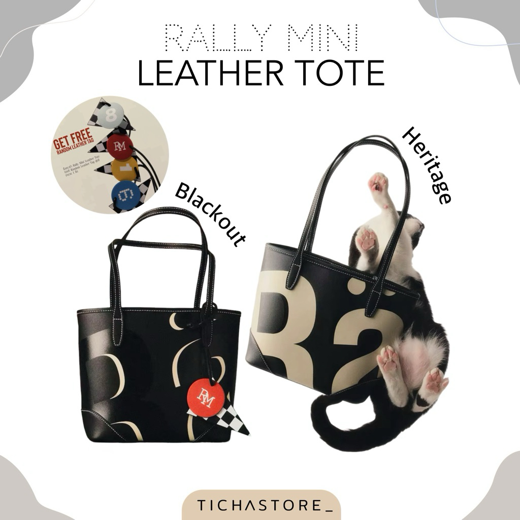 (พร้อมส่ง) Rally Mini Leather Tote - กระเป๋าหนังทรง Mini Tote ลายโลโก้ (แถมฟรี Random Leather Tag)