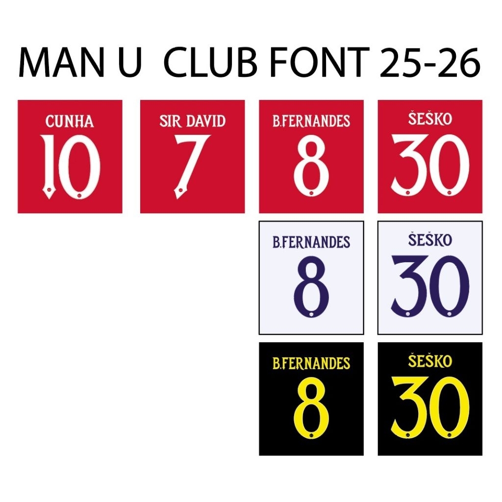 MANCHESTER UNITED เฟล็กซ์รีดเสื้อ เบอร์รีดเสื้อ ชื่อพร้อมเบอร์ Man U 25-26