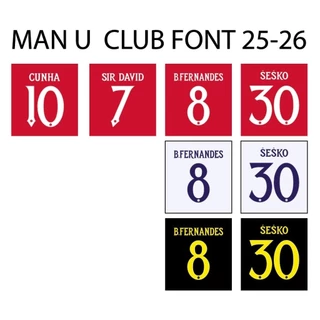 MANCHESTER UNITED เฟล็กซ์รีดเสื้อ เบอร์รีดเสื้อ ชื่อพร้อมเบอร์ Man U 2023-2027
