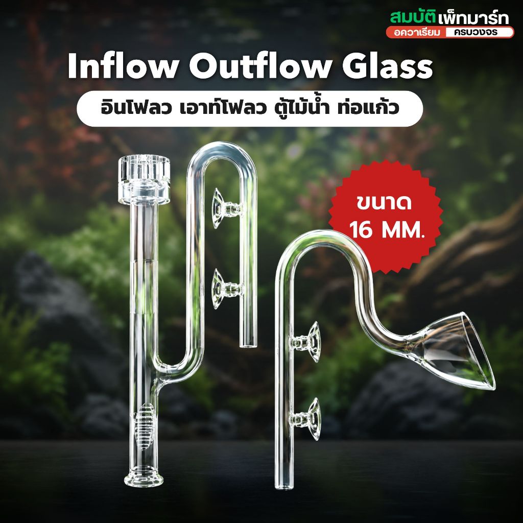 Inflow Outflow Glass Pipe Lilly /Spin/Skimmer ท่อแก้วตู้ไม้น้ำ ดีไซน์หรู น้ำไหลสวยตู้ดูพรีเมียม