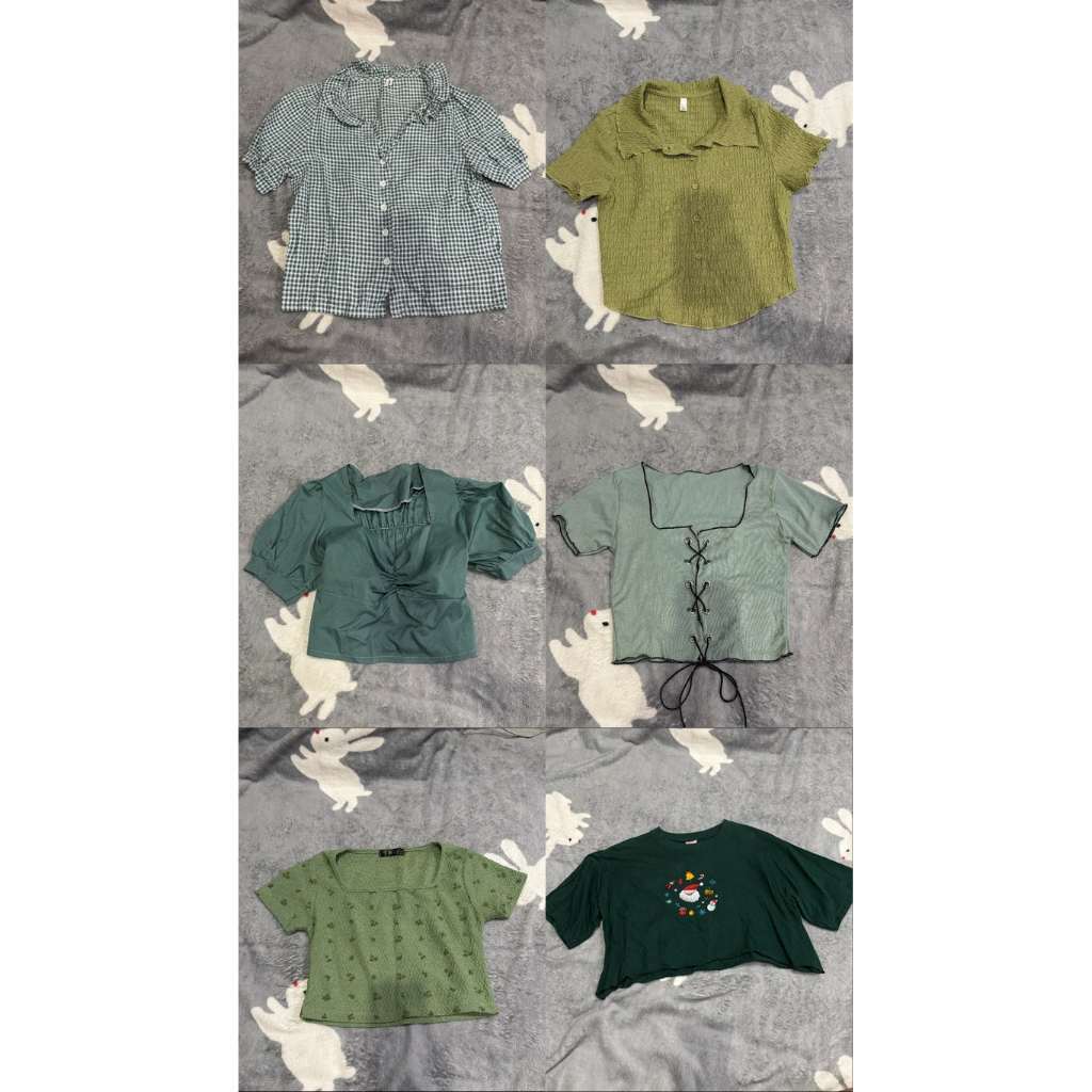 ครอปเขียว เสื้อโทนสีเขียว มือ 1 มือ 2