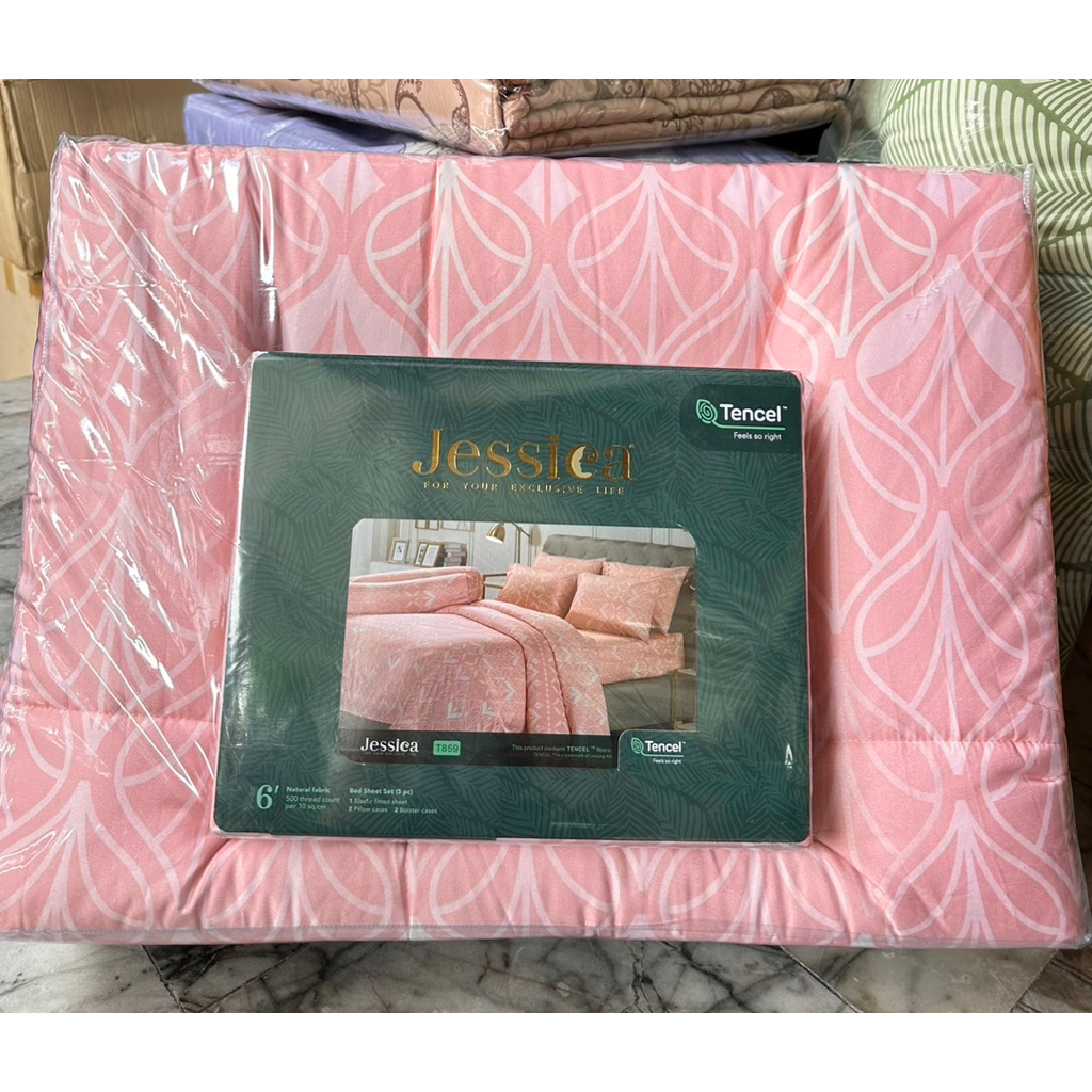 ชุดผ้าปู+นวมJessicaทอ500เส้นด้าย