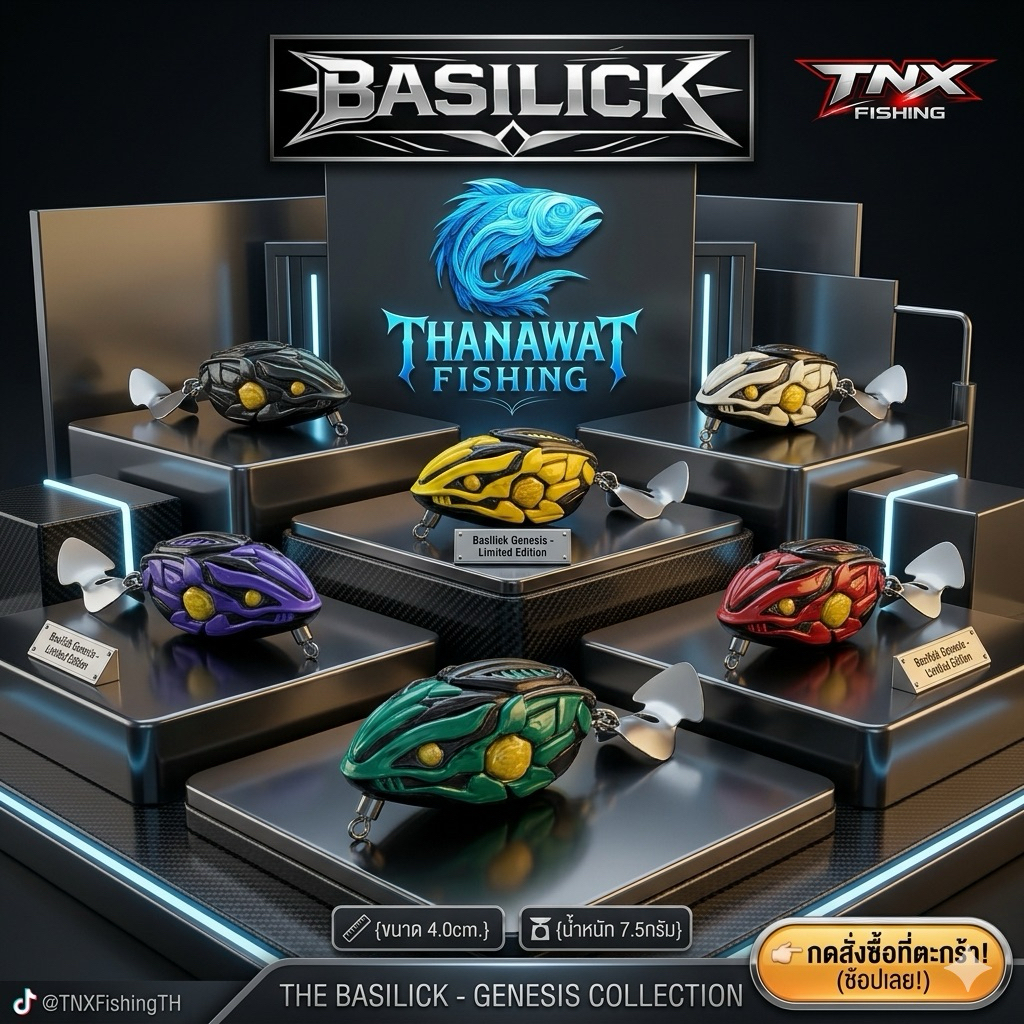 BASILICK เหยื่อตกปลา กบยางบาซิลิส ขนาด 4.0 ซม. น้ำหนัก 7.5 กรัม by.TNX Fishing