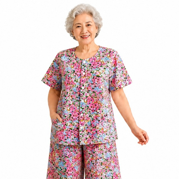 Jaiboon Floral Set ผ้า Cotton ใส่สบาย ระบาย อากาศดี  ชุดใส่สบาย ชุดไปเที่ยว เดรส ชุดผู้สูงอายุ ชุดคนท้อง