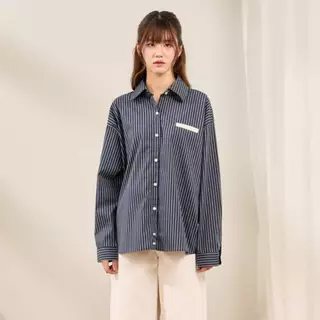avocado - Morrow Overshirt เสื้อเชิ้ตลายทางทรง Oversize เนื้อผ้า Cotton ผสม
