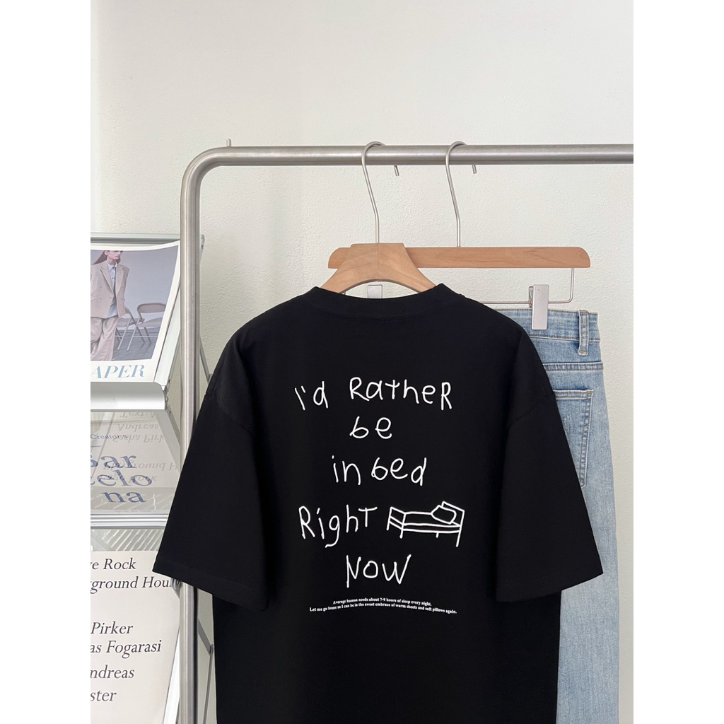 more.than.me เสื้อยืด Oversize ผ้าหนานุ่ม ลาย in bed Right Now