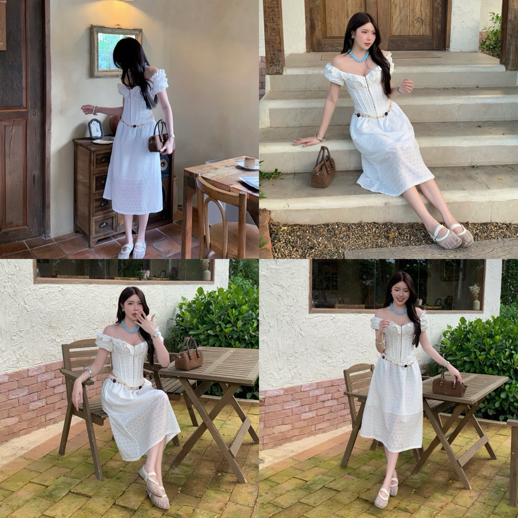 sawat bt " Lace skirt" งานใหม่พร้อมส่ง กระโปรง เปิดตัวงานลูกไม้สีขาวผ้าcottonผสม ขายแยกชิ้นค่า