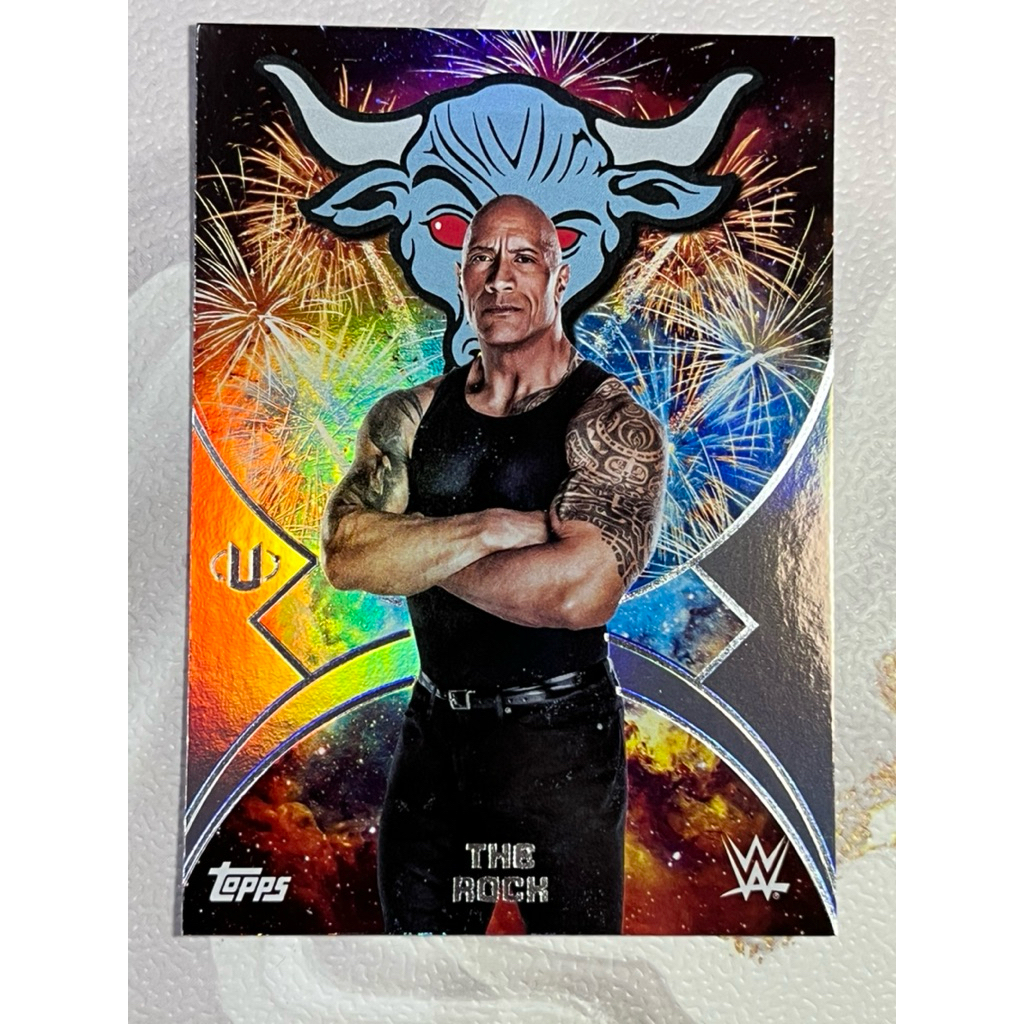 Topps WWE Card  The Rock Holo Real not Fake