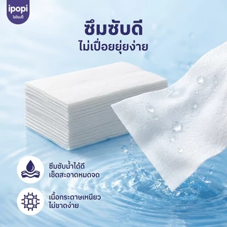 【สินค้าใหม่! ยกลัง 4 ห่อ 】 ipopi cute duck 320 แผ่นทิชชู่แขวนผนัง เยื่อไม้บริสุทธิ์ 100%ทิชชู่พรีเมียมนุ่มสบายผิว