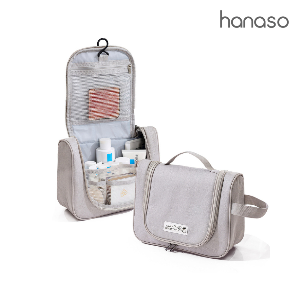 Hanaso กระเป๋าแขวนอาบน้ำ กระเป๋าใส่ของอาบน้ำ กระเป๋าเครื่องใช้ส่วนตัว Toiletry จัดเก็บของใช้สะดวก พกพาง่าย