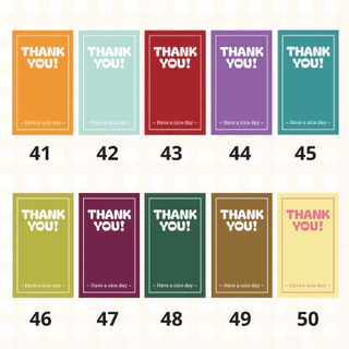 🔥สติกเกอร์กันน้ำ 100%💦 ชุด ขอบคุณ Thank Youขนาด 3.5x6 cm ได้ 55 ดวง