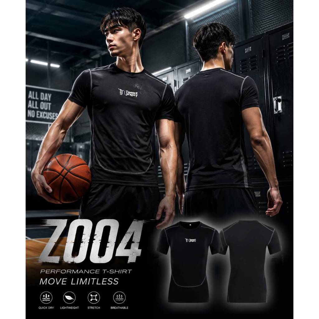 เสื้อรัดกล้ามเนื้อ PRO เสื้อรัดรูปแขนสั้นระบายอากาศ Z004