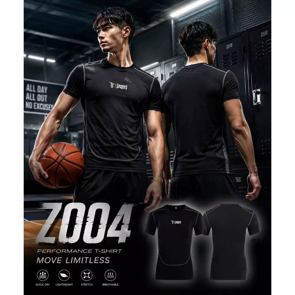 เสื้อรัดกล้ามเนื้อ PRO เสื้อรัดรูปแขนสั้นระบายอากาศ Z004