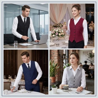 ZITY เสื้อกั๊กสูทผู้ชาย เสื้อกั๊กแฟชั่น สลิมฟิต ใส่ทำงาน ออกงาน งานแต่ง ปาร์ตี้ ชุดสูทผู้ชาย หลายสี ดำ เทา น้ำเงิน M-5XL
