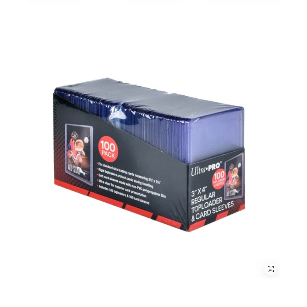 Ultra Pro 3" x 4" Clear Regular TOPLOADER® Sleeves and Soft Sleeves Bundle (100ct) for Standard Size Cards