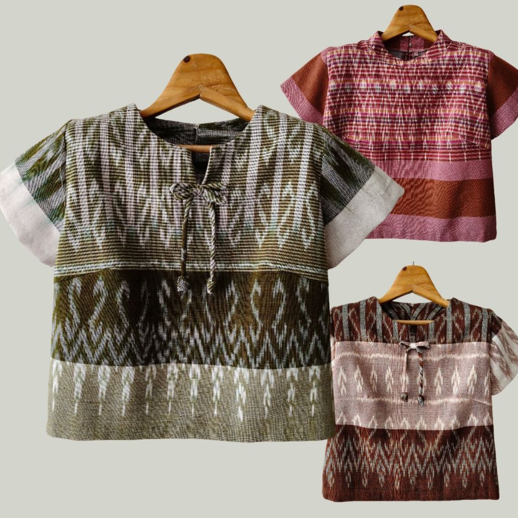 เสื้อชุดไทย ผ้าฝ้าย อัดกาวเรียบร้อย ((พร้อมส่ง))