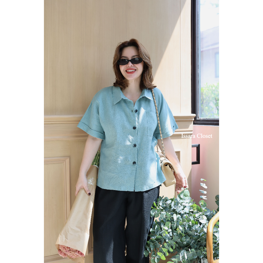 เสื้อลินิน รุ่น Poppii Shirt #Black