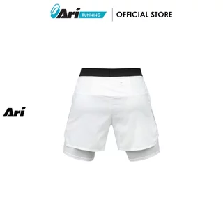 ARI MEN BREATHE 2IN1 V3 RUNNING SHORTS 3 INCHES - WHITE (AAP2907-02) กางเกงวิ่งผู้ชาย 3นิ้ว อาริ BREATHE 2IN1 สีขาว