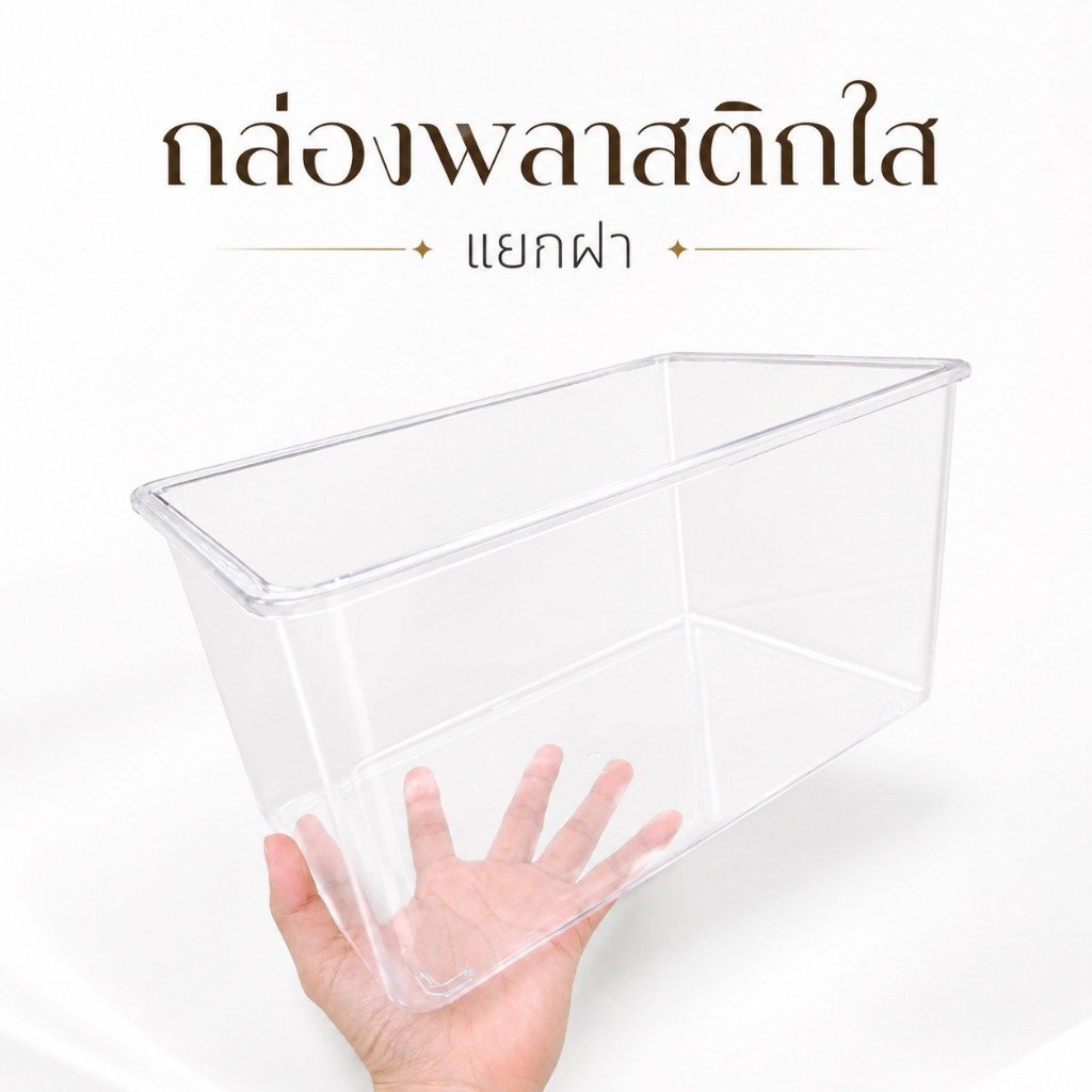 กล่องพลาสติกใส/เเยกฝา/ชิ้นส่วนเเยก