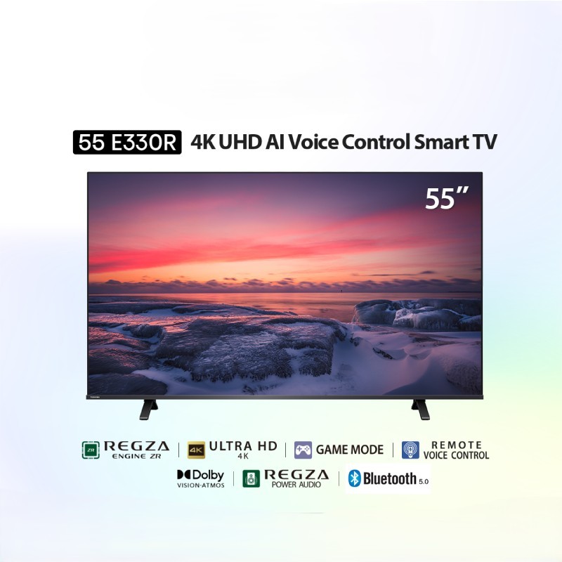 Toshiba TV 55E330RP ทีวี 55 นิ้ว 4K Ultra HD Wifi HDR10 Voice Control Smart TV  clearance  grade B