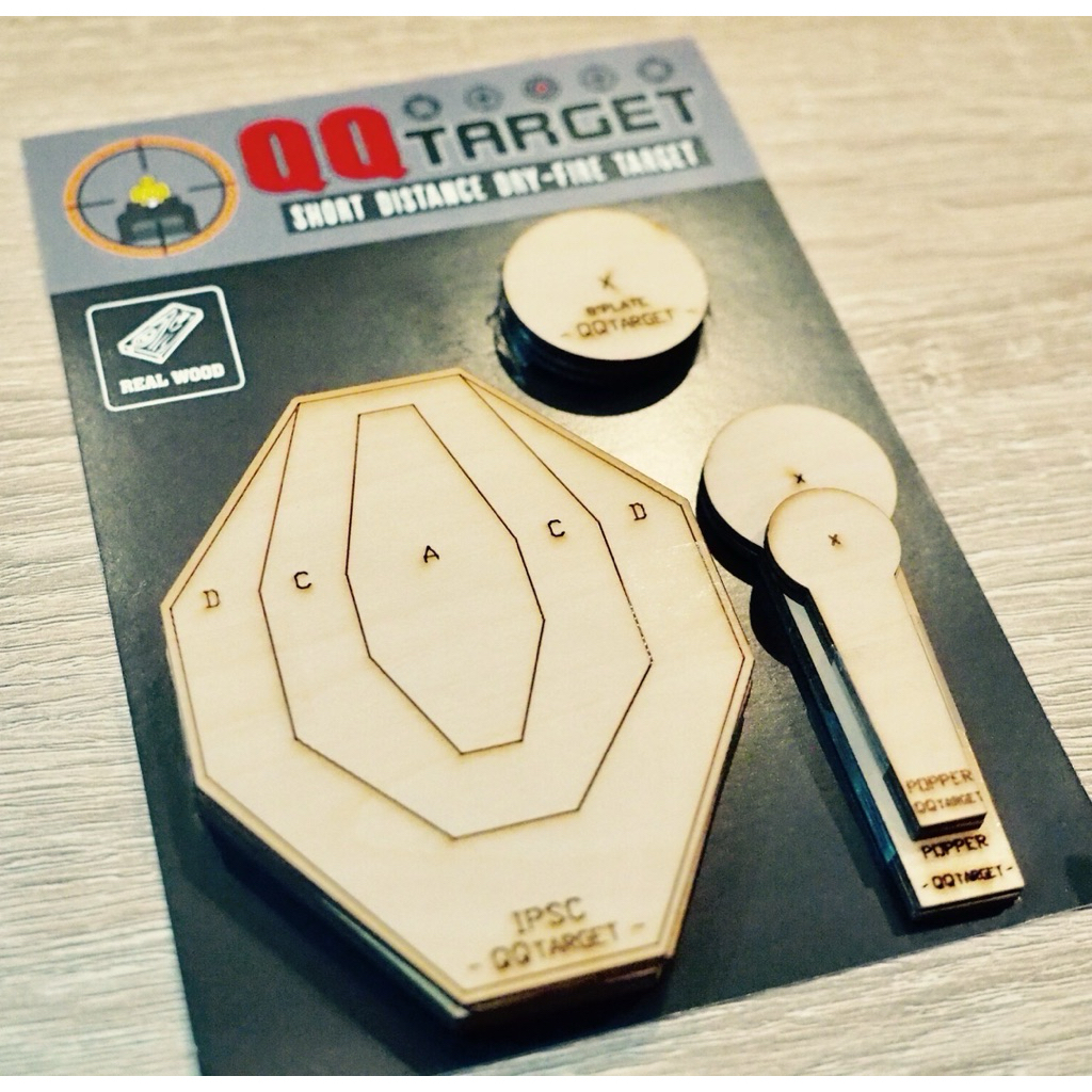 QQTarget IPSC เป้าซ้อม Dry-Fire IPSC ทำจากไม้แท้ เหมือนเป้าจริงในสนาม ตามแบบ IDPA - IPSC และเป้าที่น