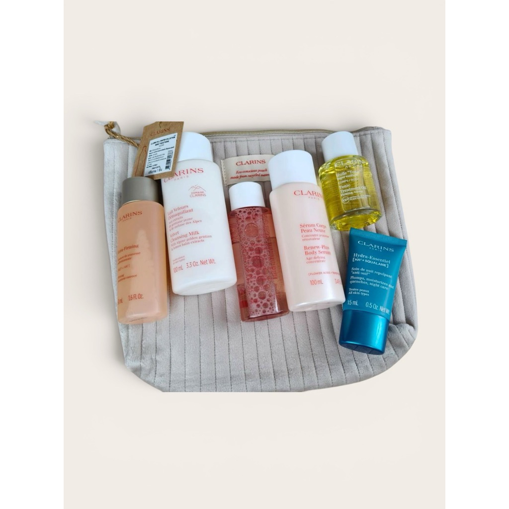 ชุดบำรุงขนาดพกพา Travel set มีน้ำแร่ทำความสะอาด ครีมน้ำนม ทำความสะอาด ออยส์ ครีมบำรุง โลชั่น เซรั่มทาตัวกระเป๋าราคา 999฿