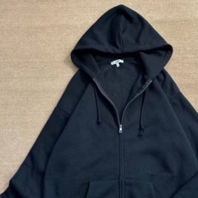 J1. เสื้อคลุมสีดำ LH Hoodie Jacket ผ้ายืด ผ้านุ่มๆ ใส่ได้ทั้งชายและหญิง