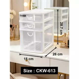 กล่องลิ้นชักพลาสติก 3 ชั้น 3 ช่อง KEYWAY รุ่น CKW-613 CKW-713