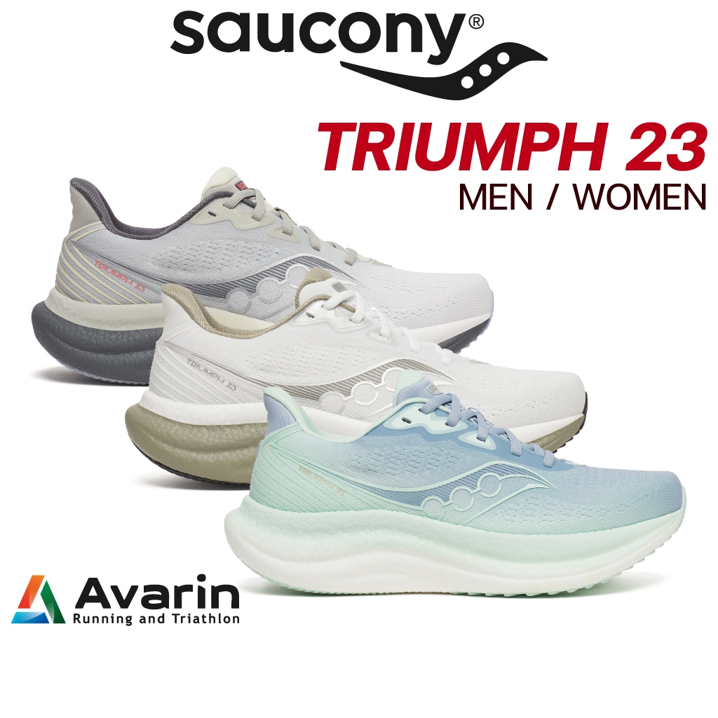 Saucony Triumph 23 [Men / Women] (ฟรี! ตารางซ้อม) รองเท้าวิ่งถนนหนานุ่ม รองรับแรงกระแทกได้ดี
