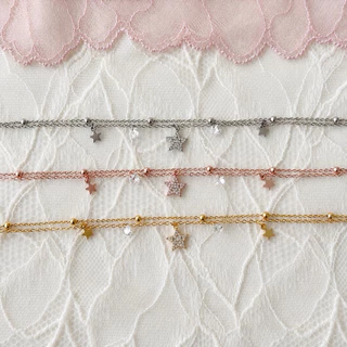 Socrush.bkk | SPARKLING STAR bracelet | SB-081 |สร้อยข้อมือ ดาว กำไล เพชร จี้ดาว จี้เพชร สองเลเยอร์