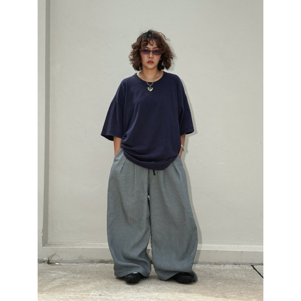 anta studio - PINSTRIPE WIDE LEG PANTS  กางเกงขากว้าง