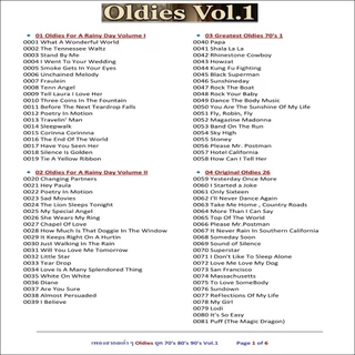 USB MP3 Flash Drive แฟลชไดร์ฟ เพลงสากล เก่าๆ Oldies ยุค 70's 80's 90's Vol.1 (467 เพลง) สารบัญเพลงอยู่ในรูปด้านล่าง