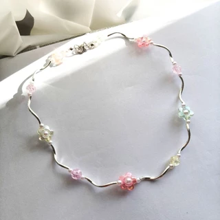 🎀สร้อยคอลูกปัดพาสเทล ไข่มุก สไตล์เกาหลี Minimal Y2K Handmade Necklace ✨