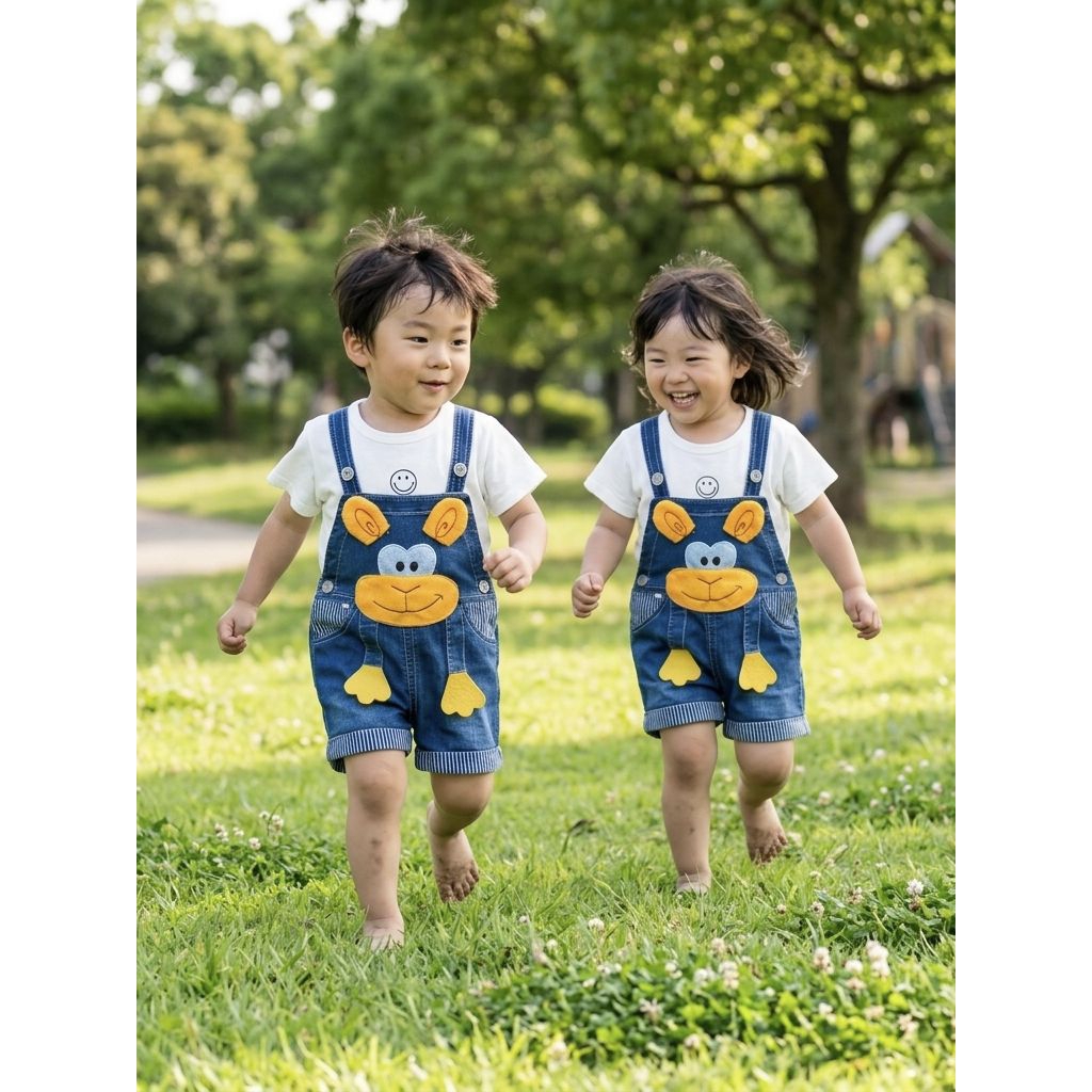 เอี๊ยมยีนส์เด็ก น่ารัก ผ้านิ่มใส่สบาย