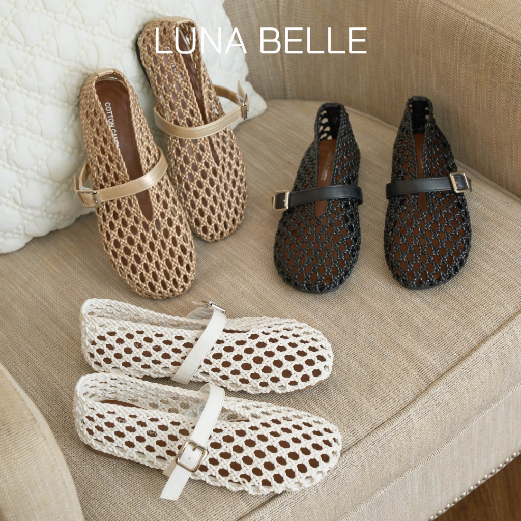 CCS - รองเท้าตาข่ายคัชชู รุ่น Luna Belle มีสายปรับระดับ น้ำหนักเบา ใส่เดินสบาย แมทช์ง่ายทุกลุค (0356-1)