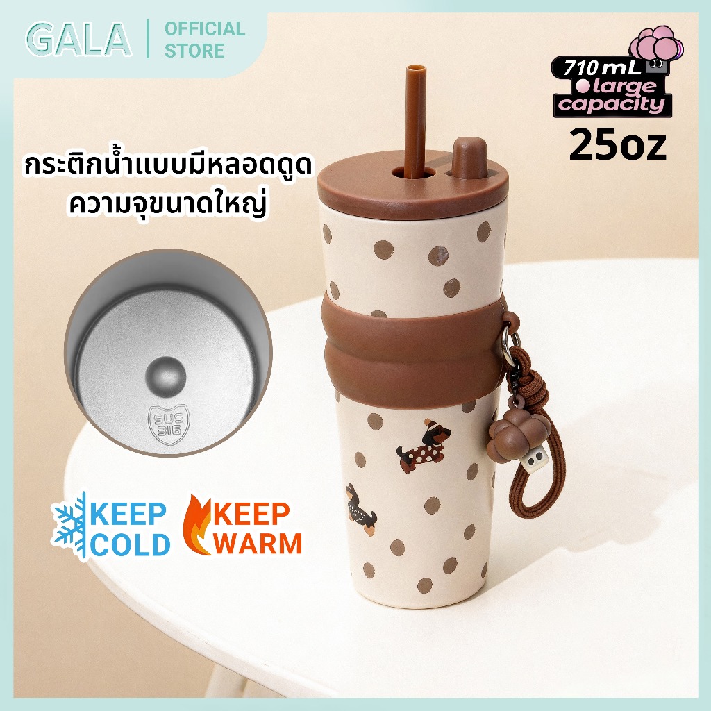 （พรีออเดอร์）cup（25oz）แก้วกาแฟสแตนเลสสตีลพร้อมฝาปิด กระติกสุญญากาศเซรามิคไลเนอร์ ชุดภาพวาดลายพิเศษ