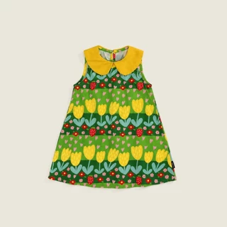 Hania Kids พร้อมส่ง ชุดเดรสกระโปรงสีเขียว ลายดอกไม้ สไตล์เกาหลี ชุดเดรสแฟชั่นเด็กผู้หญิง -K4124991