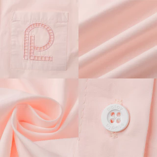 Paloy - PL2321 Rosie Puff Top เสื้อเชิ้ตคอบัวแขนพองรู กระเป๋าปัก PL (Known By Heart)