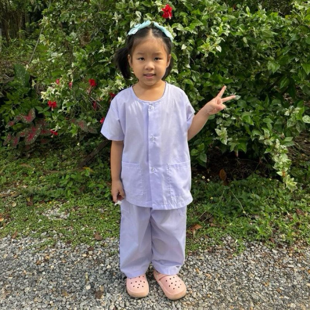 ชุดปฏิบัติธรรมเด็ก ได้ทั้งชุด (เสื้อ + กางเกง )สีขาวโอโม่ ผ้าใส่สบาย ไม่คัน ราคาถูก สำหรับเด็ก พร้อมกระเป๋าสองข้าง