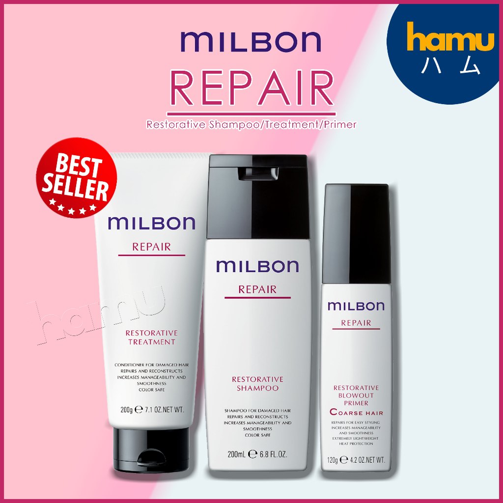 MILBON® Restorative Shampoo/Treatment/Primer 200mL