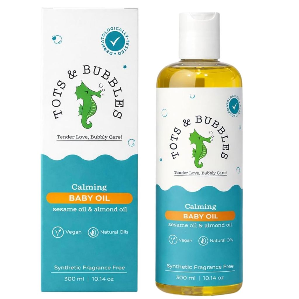 น้ำมันนวดตัว/ Tots & Bubbles 100% Natural Baby Massage Oil/ Almond, Olive & Mustard Oil/ 300 ml/ อิน