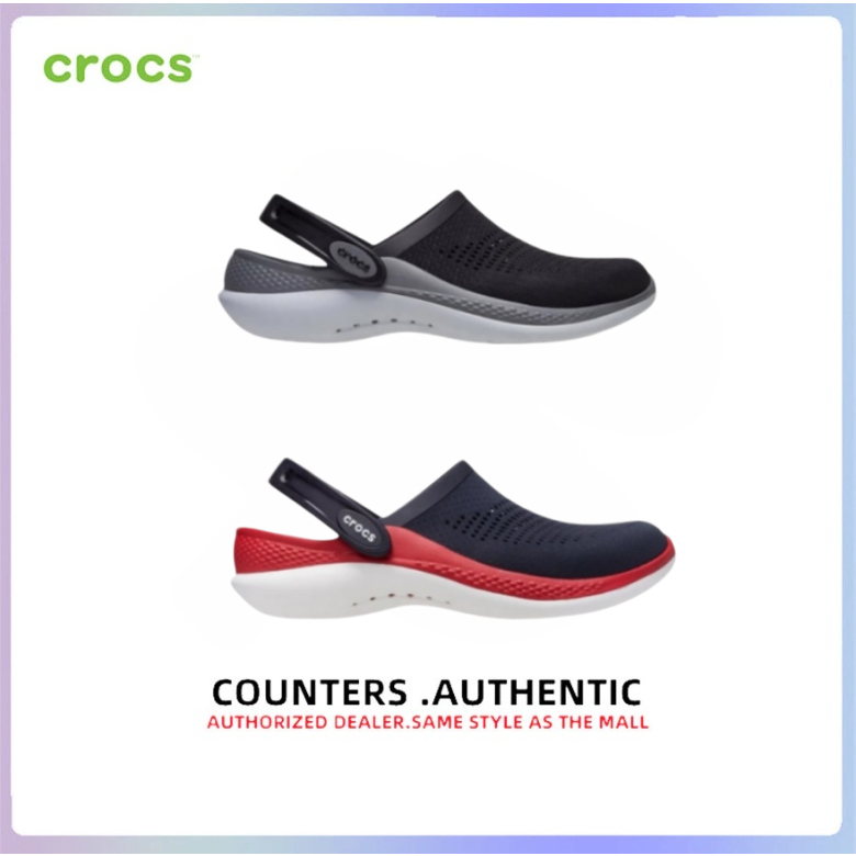 Crocs LiteRide รองเท้าหัวโต ของแท้ 100% สีกรมท่าแดง ผ้านุ่มระบายอากาศดี กันน้ำกันลื่น มีไซซ์ครบ พร้อมส่ง หีบห่อแน่นหนา