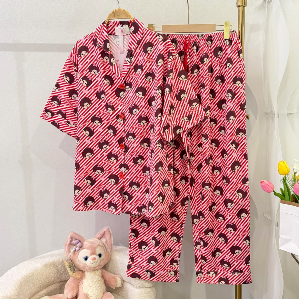 อก48“ MOONMOON  Pajamas เนียนเย็นลื่น - Premium Italian Silk Fabric ชุดนอนน่ารัก