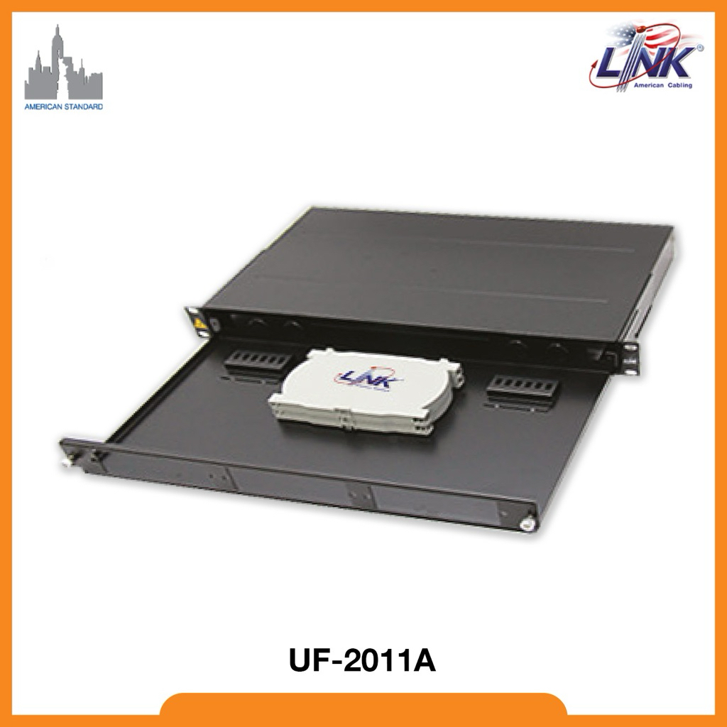 Link UF-2011A Fiber Optic Distribution Unit (FDU) 6-36F (3 Snap-In) Rack Mount Slide, 1U Depth 25 cm