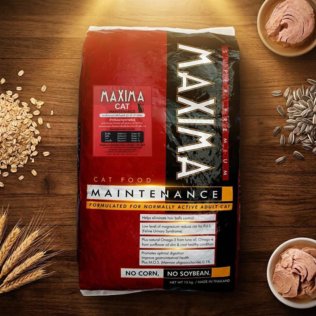 อาหารแมว Maxima สูตรบำรุงขนและผิวหนัง 15 กก.