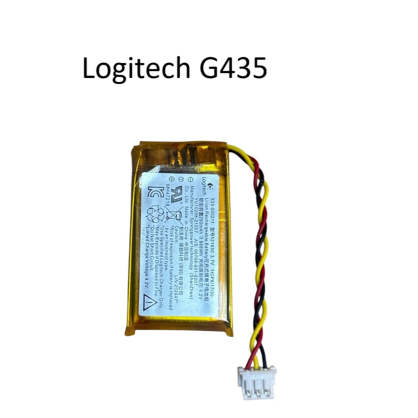 แบตเตอรี่ชุดหูฟังสําหรับ Logitec G435 3.7V 240mAh AHB 521630 533- 000201