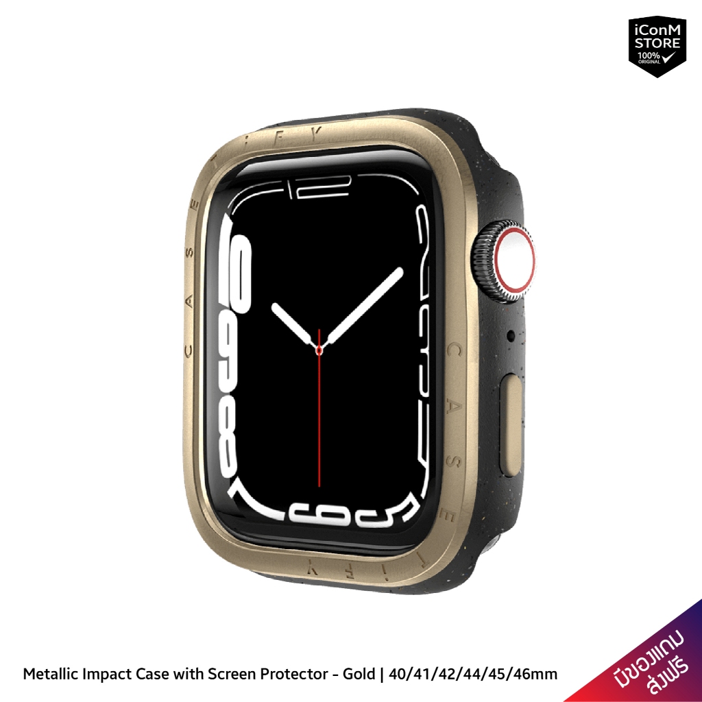 [พร้อมส่ง] CASETiFY - Metallic Impact (Gold) เคสสำหรับ Apple Watch 4-10, SE1-3 Series [ผ่อน0% ส่งฟรี