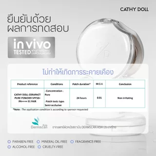 Cathy Doll เซราแพ็คเพียวพาวเดอร์ เอสพีเอฟ50+ พีเอ++++ ขนาด 4.5/12g เคที่ดอลล์ #แป้งเซรา