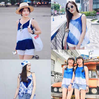 เสื้อมัดย้อม เข้ารูปพรางพุง ผ้านุ่มใส่สบาย ใส่ไปทะเล